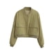 thumbnail image 2 of Chaqueta de mujer de primavera lisa con bolsillos grandes, corta, de manga larga, para gimnasio S, 2 of 7
