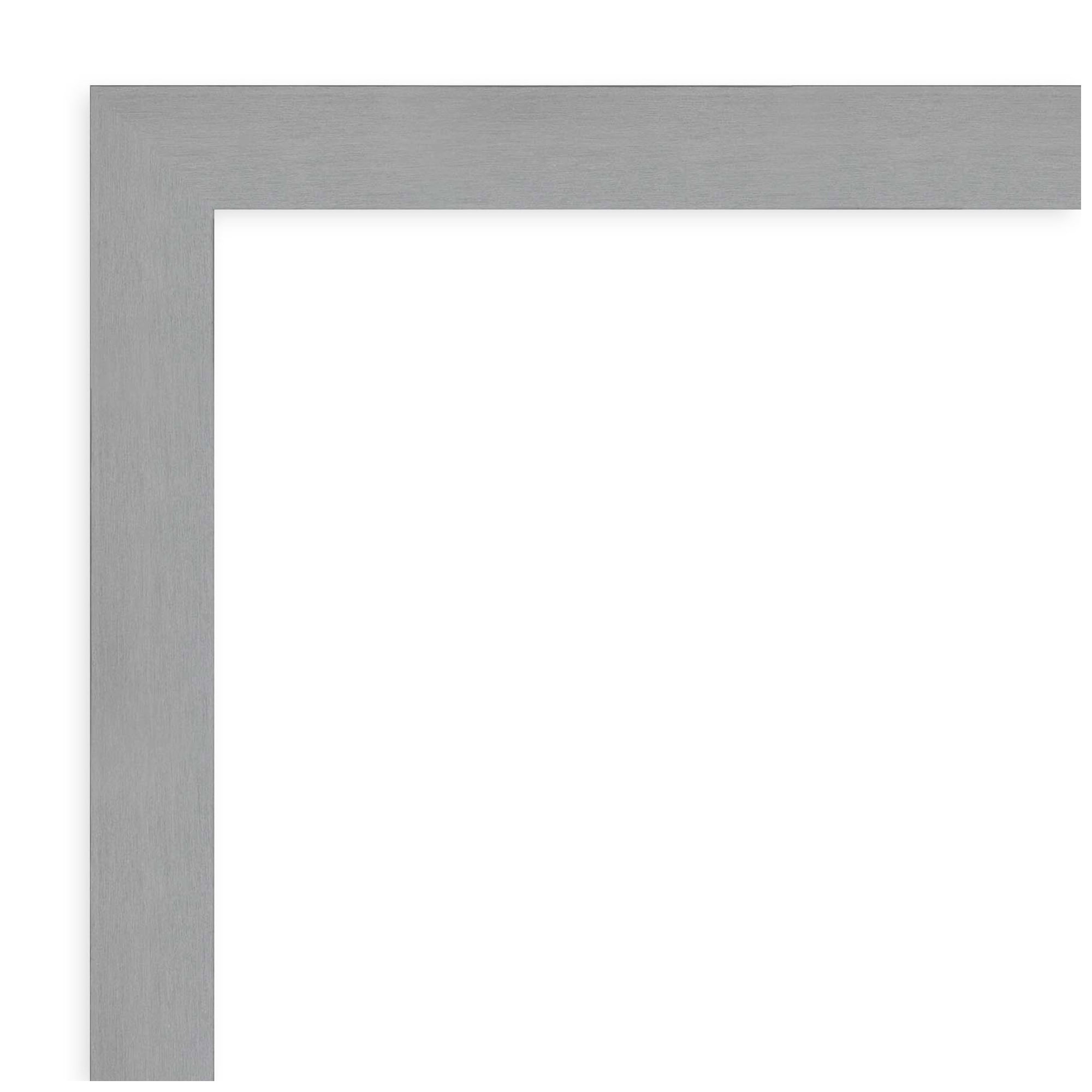 Amanti Art Natural Cork Board Framed Brushed Nickel Bulletin Board 33 in. x 15 in.