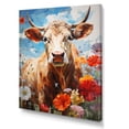 thumbnail image 2 of Designart "Floral Grazing Cow I" Animals Canvas Print, 2 of 5