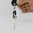 thumbnail image 2 of MasteelfCA Alphabet Letter Pendant Keyring Creative Alloy Keychain Cool Car Keyring Handbag Phone Pendant Charms Gift (P), 2 of 7