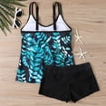 thumbnail image 5 of Women's Plus Size Bikini Set Printed Camisole Two Piece Sexy Swimsuit for Beach Vacation Summer,Green,2XL, 5 of 6