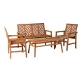 thumbnail image 5 of Walker Edison 4-Piece Chevron Outdoor Patio Conversation Set - Brown, 5 of 7