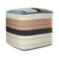 thumbnail image 5 of LR Home Medium Striped Indoor/Outdoor Square Pouf, White/Pink, 20" x 20" x 20", 5 of 10