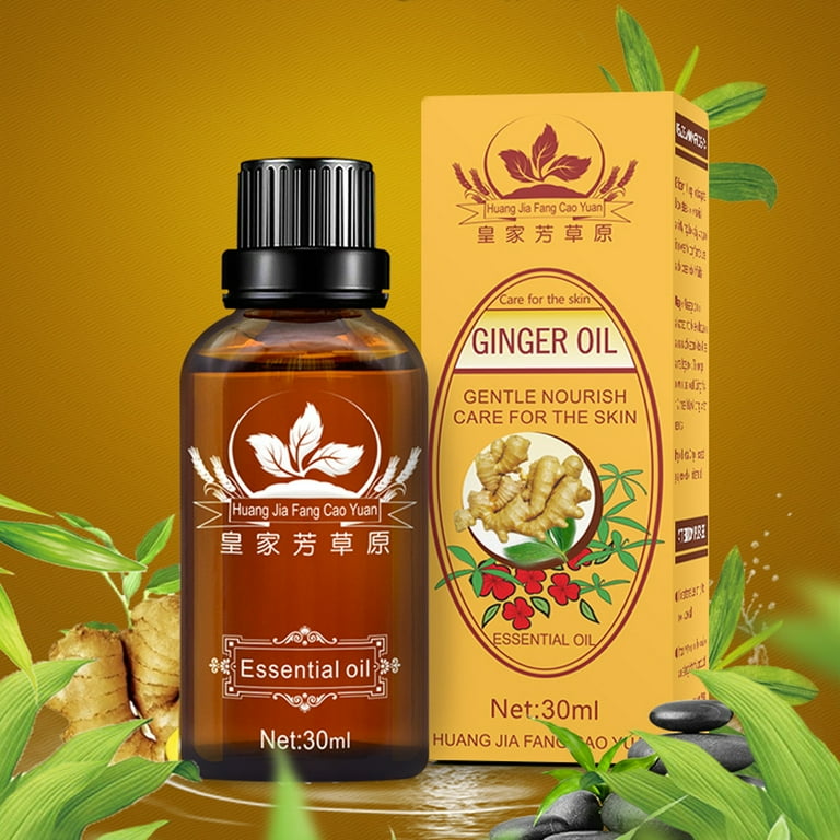 Ginger Massage Essential Oil Pure Natural Lymphatic Drainage Ginger Oil SPA Massage Oils Repelling Cold Promote Blood Circulation Relieve Muscle