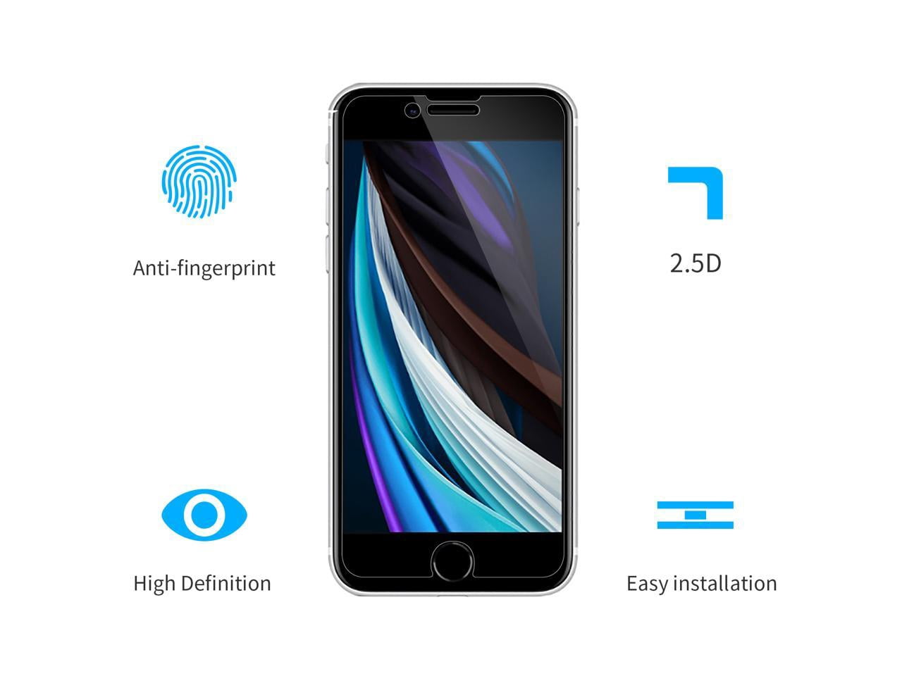 Anti Spy Tempered Glass Film Privacy Screen Protector For Apple Iphone Se 2nd Generation Iphone 8 And Iphone 7 Walmart Com