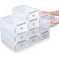 thumbnail image 1 of 10x Schuhbox Schuhaufbewahrung Stapelbox Schuhablage Mit Deckel Plástico transparente, 1 of 4