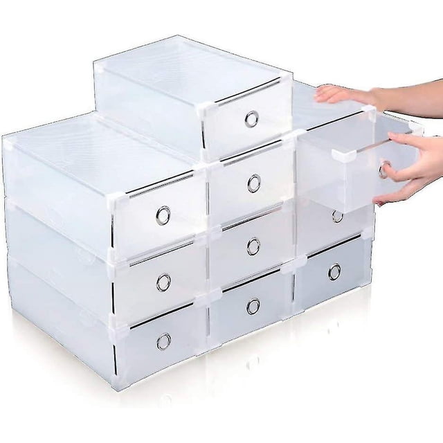 10x Schuhbox Schuhaufbewahrung Stapelbox Schuhablage Mit Deckel Plástico transparente