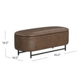 thumbnail image 5 of Pat Storage Bench Ottoman, Brown Faux Leather, Black Metal, 46 Inch, 5 of 5