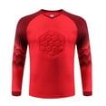 thumbnail image 2 of Sinleey Kids Padded Football Goalkeeper Shirts Soccer Jersey Goalie Athletic T-Shirt Sports Top Red M, 2 of 7