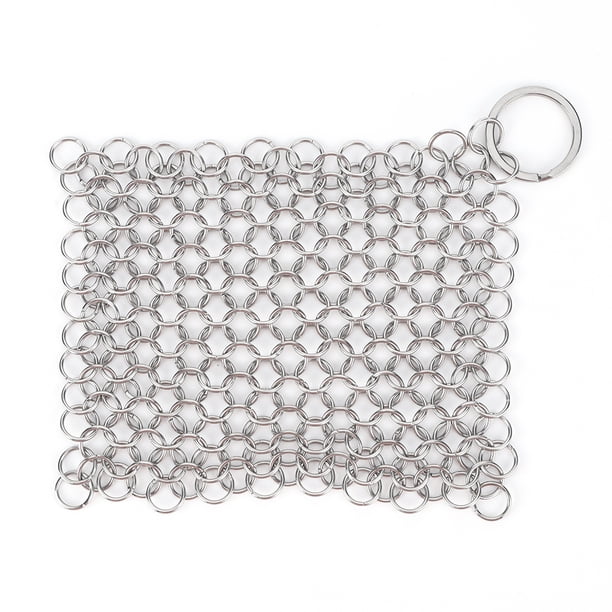 Utensilios Removedor Óxido Raspador Cepillo Limpieza Metal Limpiador Hierro Fundido Con Anillo Acero Inoxidable para Plancha Sartén Horno Holandés
