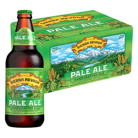 Sierra Nevada Pale Ale Craft Beer, 24 Pack, 12 fl oz Glass Bottles, 5.6% ABV