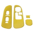 thumbnail image 1 of Unique Bargains Window Lift Switch Panel Trim Cover for Dodge for Ram 1500 2002-2005 Front Rear Car Door Window Control Button Sticker Carbon Fiber Yellow, 1 of 6