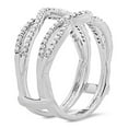 thumbnail image 2 of Dazzlingrock Collection Round White Diamond Women's Wedding Double Guard Ring Band (0.35 ctw, Color I-J, Clarity I2-I3) in 10K White Gold, Size 5.5, 2 of 6
