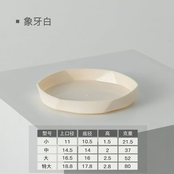 Zhuge Bandeja para maceta de plástico blanco de resina de 6 piezas, bandeja inferior, bandeja de agua circular, bandeja inferior para maceta, tamaño extra grande: 7,4 x 1,1 pulgadas/18,8 x 2,8 cm