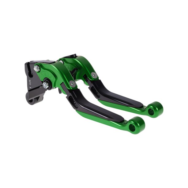 Palancas de freno y embrague cortas y largas para Kawasaki ZZR600 05-09, palanca de freno ajustable de motocicleta, aleación de aluminio, cabeza verde, mango negro