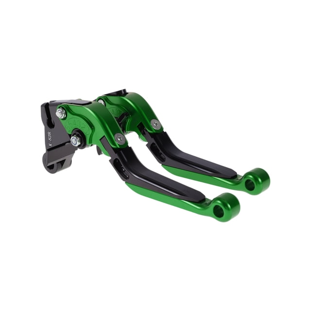 Palancas de freno y embrague cortas y largas para Kawasaki ZZR600 05-09, palanca de freno ajustable de motocicleta, aleación de aluminio, cabeza verde, mango negro