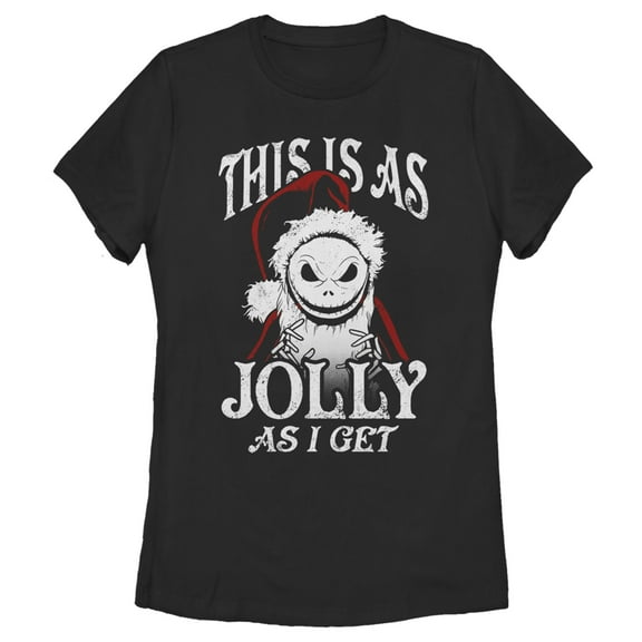 Womens The Nightmare Before Christmas Jolly Santa Jack Portrait Smile T Shirt