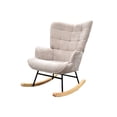 thumbnail image 2 of Sillón Mecedora Moderna Tapizado Tela Suave Beige Liso, 2 of 9