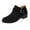 Black, variant on Womens Shoes Thick Sole Deep Cut Solid Color Round Toe Chunky Heel Slip On Mid Heel Ankle Boots Casual