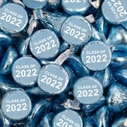 1lb Light Blue Graduation Candy Party Favors Hershey's Kisses (Approximately 90 pcs) - Class of 2023