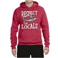 thumbnail image 2 of Wild Bobby Respect The Locals Save Our Oceans Shark Animal Lover Unisex Graphic Hoodie Sweatshirt, Vintage Heather Red, 3X-Large, 2 of 6