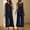 01 Dark Blue, variant on Two Piece Sets for Women Round neck Sleeveless Tank Crop Top Wide Leg pants Set Pockets Jumpsuits