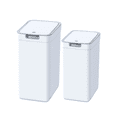 thumbnail image 1 of 2 Pack Botes De Basura Con Tapa Para Baño Cocina Eo Safe Imports Blanco, 1 of 5