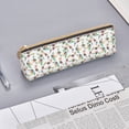 thumbnail image 3 of Rocae Pretty Floral With Leaves for Leather Pencil Case - Zippered Pen Case Stationery Bag Zipper Pouch Pencil Holder For Men Women Businessmen And Artists, 3 of 5