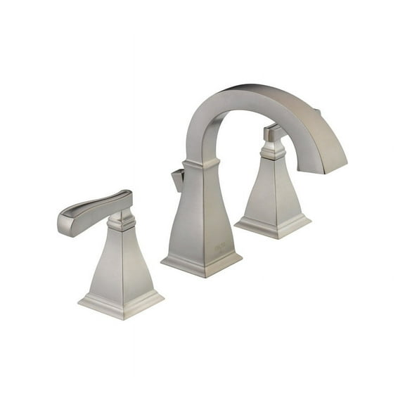 Delta Lakewood Spotshield Brushed Nickel Two Handle Lavatory Faucet 4 in.