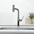 thumbnail image 4 of Lefton Pull-Out Waterfall Kitchen Faucet with Temperature Display, Two Water Outlet Modes, Single Hole, Grey, KF2209-2, 4 of 9