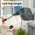 thumbnail image 4 of Giraffe Tools Retractable Garden Hose Reel with 1/2in-78ft Hose, Plastic Bracket, Wall Mounted, Dark Grey, 4 of 7
