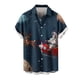 thumbnail image 5 of Blusa y camisa de manga corta con cuello vuelto para hombre, informal, a la moda, con estampado navideño, bolsillo, botones, blusa de manga corta con cuello vuelto, blusa de poliéster para hombre, 5 of 6