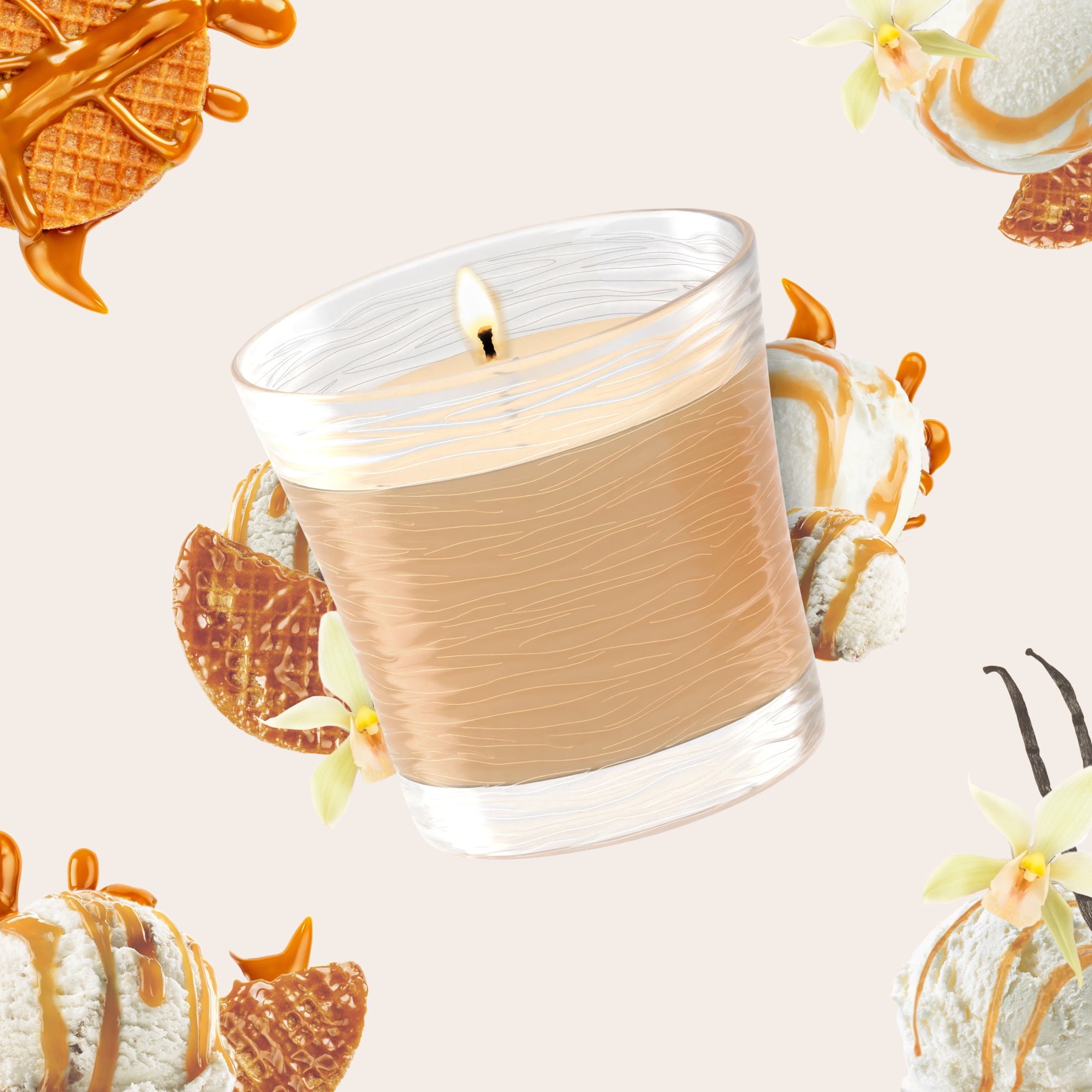 Glade Single Wick Candle, Vanilla Caramel Twist, 8.16 oz, 2 Count