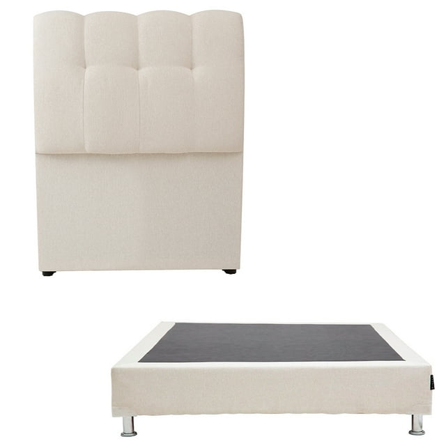 Box Base Cama Individual + Cabecera Nube Beige