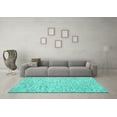thumbnail image 3 of Ahgly Company Machine Washable Indoor Rectangle Abstract Turquoise Blue Contemporary Area Rugs, 8' x 10', 3 of 4
