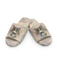 thumbnail image 2 of POLERO Hand-Painted Cat Print House Slippers for Women Lightweight Indoor Slippers Open Toe Slip On Bedroom Shoes with Memory Foam, Size 12-13, 2 of 7