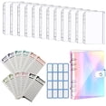 thumbnail image 1 of Miangastore 1 Set Envelope Binder for Money Saving with Waterproof Zipper Envelopes Assorted Color, 1 of 9