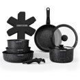 thumbnail image 1 of Country Kitchen 13 Piece Pots and Pans Set - Nonstick Cookware Set Detachable Handle, Non Stick Kitchen Cookware Sets with Removable Handle, RV Cookware Set, Dishwasher/Oven Safe (Black), 1 of 8
