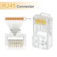 thumbnail image 4 of 50pcs Conectores RJ45 Cat6 de Paso, Conectores RJ45 8P8C con enchufes chapados en oro y 50pcs botas de alivio de tensión (Blanco Verde Azul Amarillo Rojo), 4 of 5
