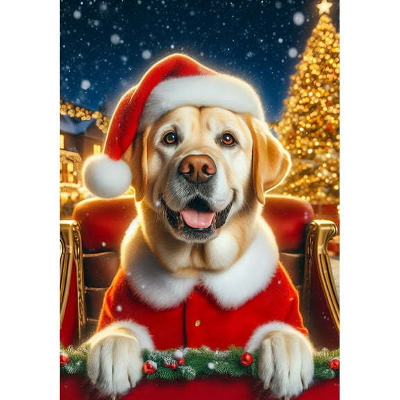 Yellow Labrador - Best of Breed DCR Christmas House Flag 28" x 40"