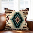 thumbnail image 2 of Abstract Ethnic Style Throw Pillow Cover Retro Brown Red Weaving Pattern Cotton Linen Cushion Cover Throw Pillow Case with Invisible Zipper for Couch Sofa Bed Chair Car 16x16 Inch, 2 of 14