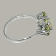 thumbnail image 4 of LBG British Made Solid 10k White Gold Natural Opal & Peridot Womens Anniversary Ring - 33 size options - Size 12, 4 of 7
