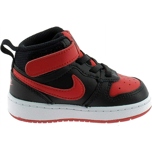 Toddler's Nike Court Borough Mid 2 Blk/University Red-White (CD7784 003) - 8