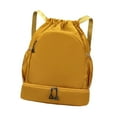 thumbnail image 4 of Mochila deportiva con cordón y compartimento para zapatos, bolsa de deporte de viaje, mochila, bolsa impermeable para año Nuevo, atletismo, fútbol, ​​ Caqui, 4 of 10