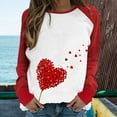 thumbnail image 2 of KIHOUT Chandail en Molleton de Mode pour Femmes Imprimé Saint-Valentin Décontracté Manches Longues Patchwork Col Rond Pull, 2 of 6
