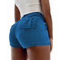 thumbnail image 3 of Deliqiba Women Jean Denim Skort Sexy- High Waisted Asymmetrical Short Mini Short Dark Blue XL, 3 of 7