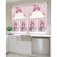 thumbnail image 4 of Pink Snowman Christmas Kitchen Curtain and Valance Set 3 Pieces, Rod Pocket Short Tier Curtains 36 Inch Length, Xmas Winter Snowflake Swag Topper Small Window Treatment for Cafe Bathroom Bedroom, 4 of 6