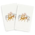 thumbnail image 2 of Authentic Hotel and Spa  Turkish Cotton Gold Reindeer on White Set of 2 Hand Towels, 2 of 2