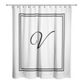 thumbnail image 2 of Creative Products Classic White Monogrammed Shower Curtain - V, 2 of 7