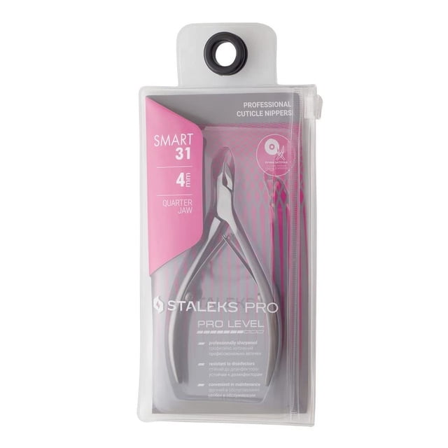 Pinzas para cutículas STALEKS PRO SMART 31, hoja de 4 mm, acero inoxidable